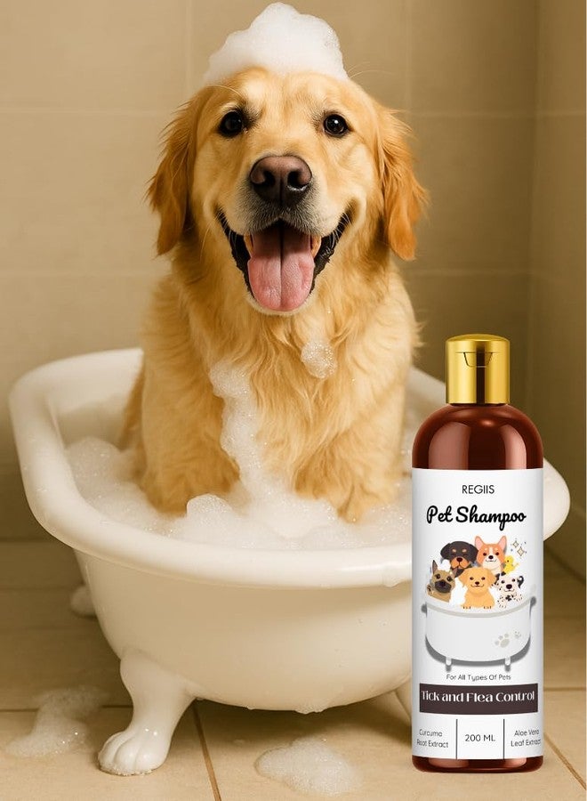 شامبو ريجيس للحيوانات الأليفة لمكافحة القراد والبراغيث، 200 مل، مع خلاصة الكركم والصبار، عبوة من قطعتين - Image 5